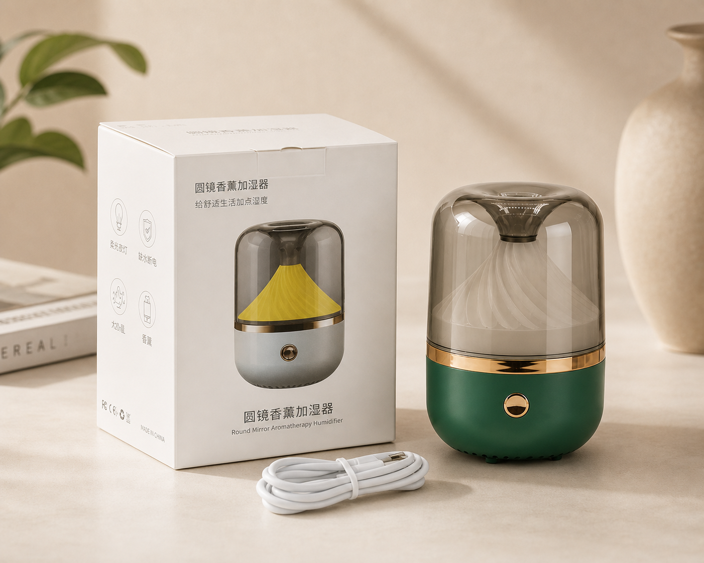 Urban Aroma Diffuser Green & Bronze - USB - Colour Change