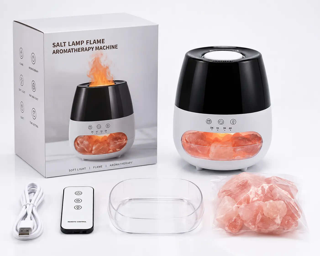 Salt Stone Flame Effect Aroma Diffuser AW Dropship UK