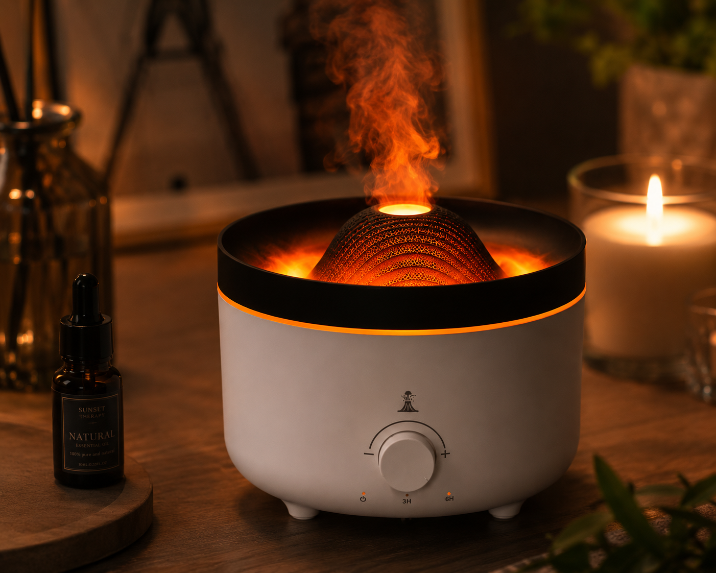 Large Volcano Effect Aroma Diffuser (plug) Two Colours - 560ml